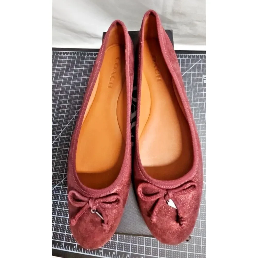 Coach Lola Ballet Bordeaux Suede shoes woman Sz US 9.5 M‎